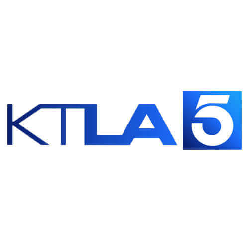KTLA 5 logo featuring bold blue text representing the Los Angeles television station.