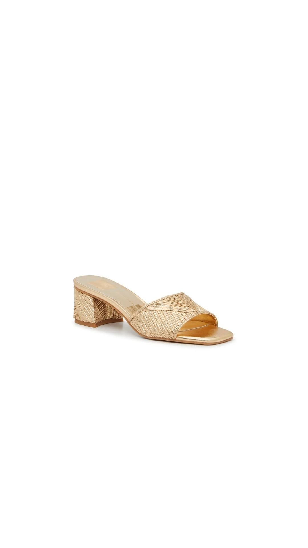 Stylish nude block-heeled sandals featuring textured upper and open-toe design.