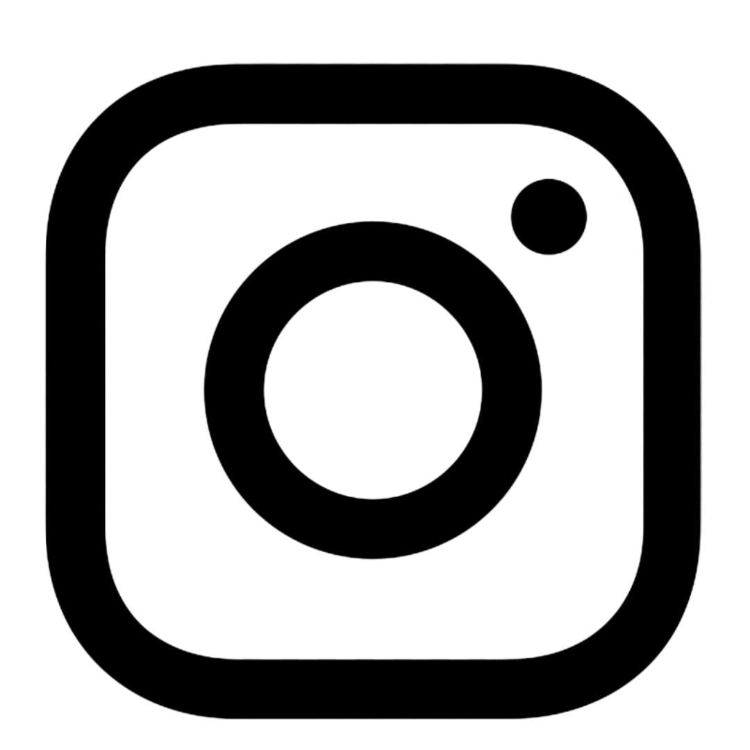 Instagram logo in black and white, representing the social media platform for photo sharing and networking.