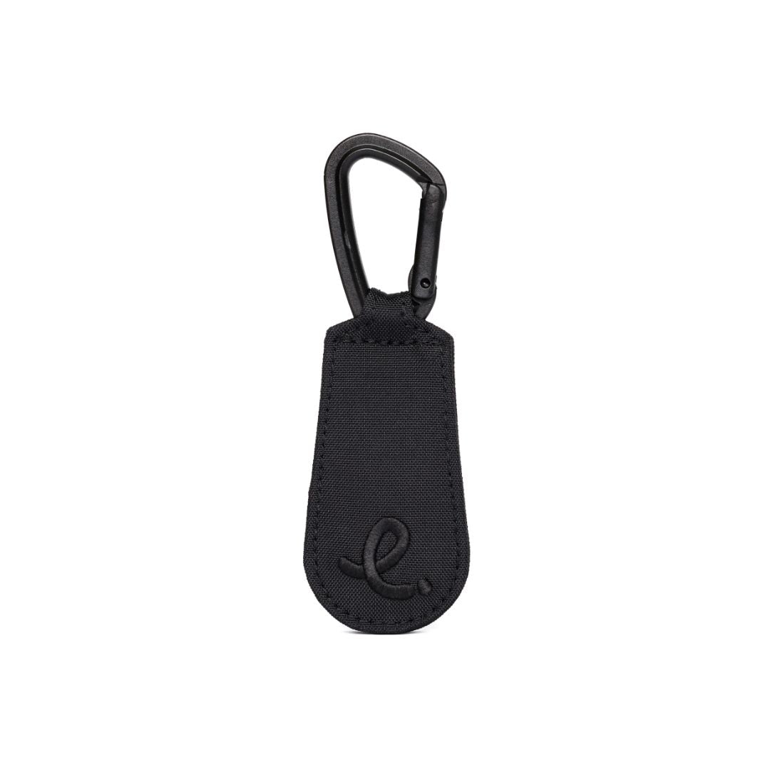 Black hat clip with carabiner on a white background