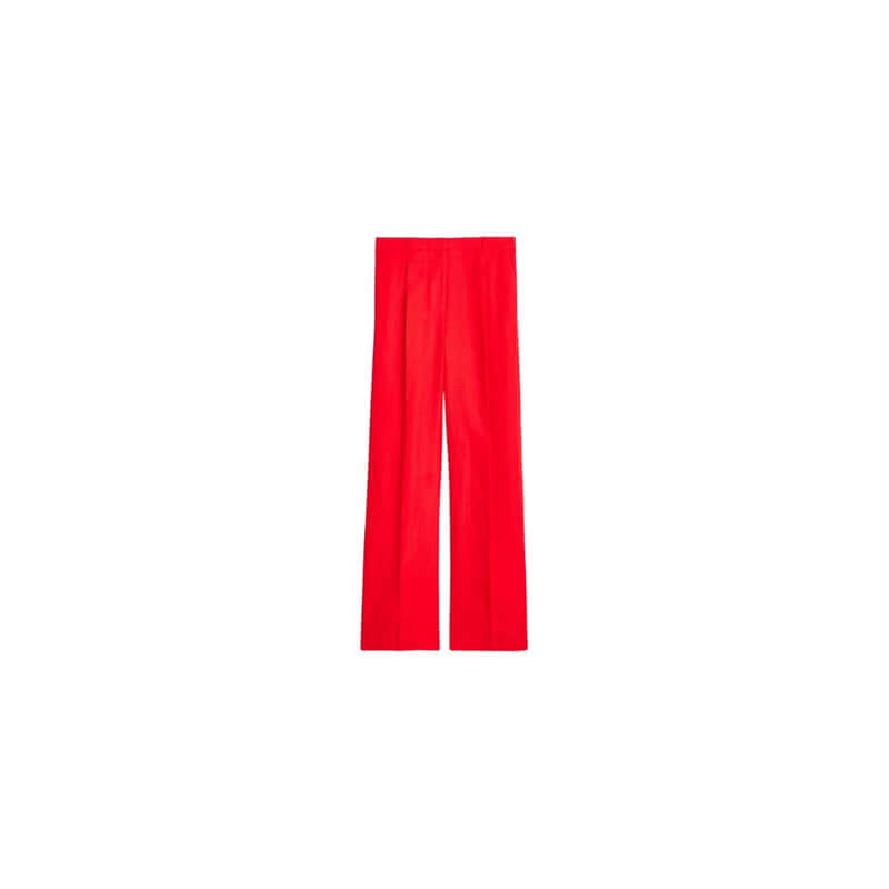 Bright red wide-leg pants for a stylish casual look, perfect for summer outfits and trendy fashion.
