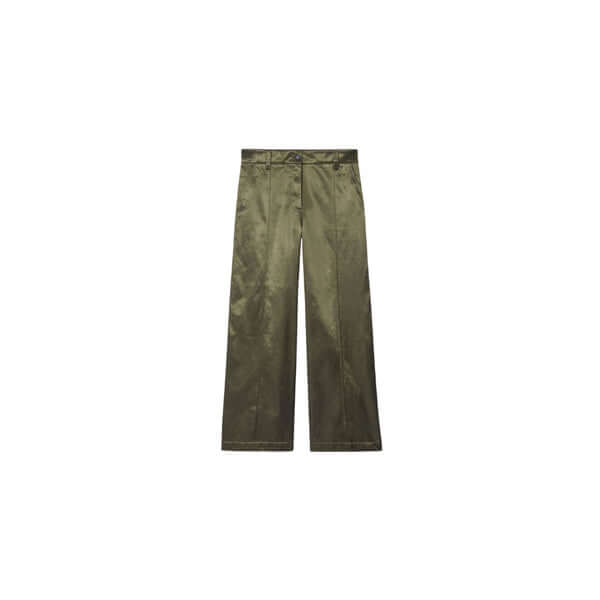 Stylish olive green wide-leg trousers designed for a trendy outfit or casual wear.