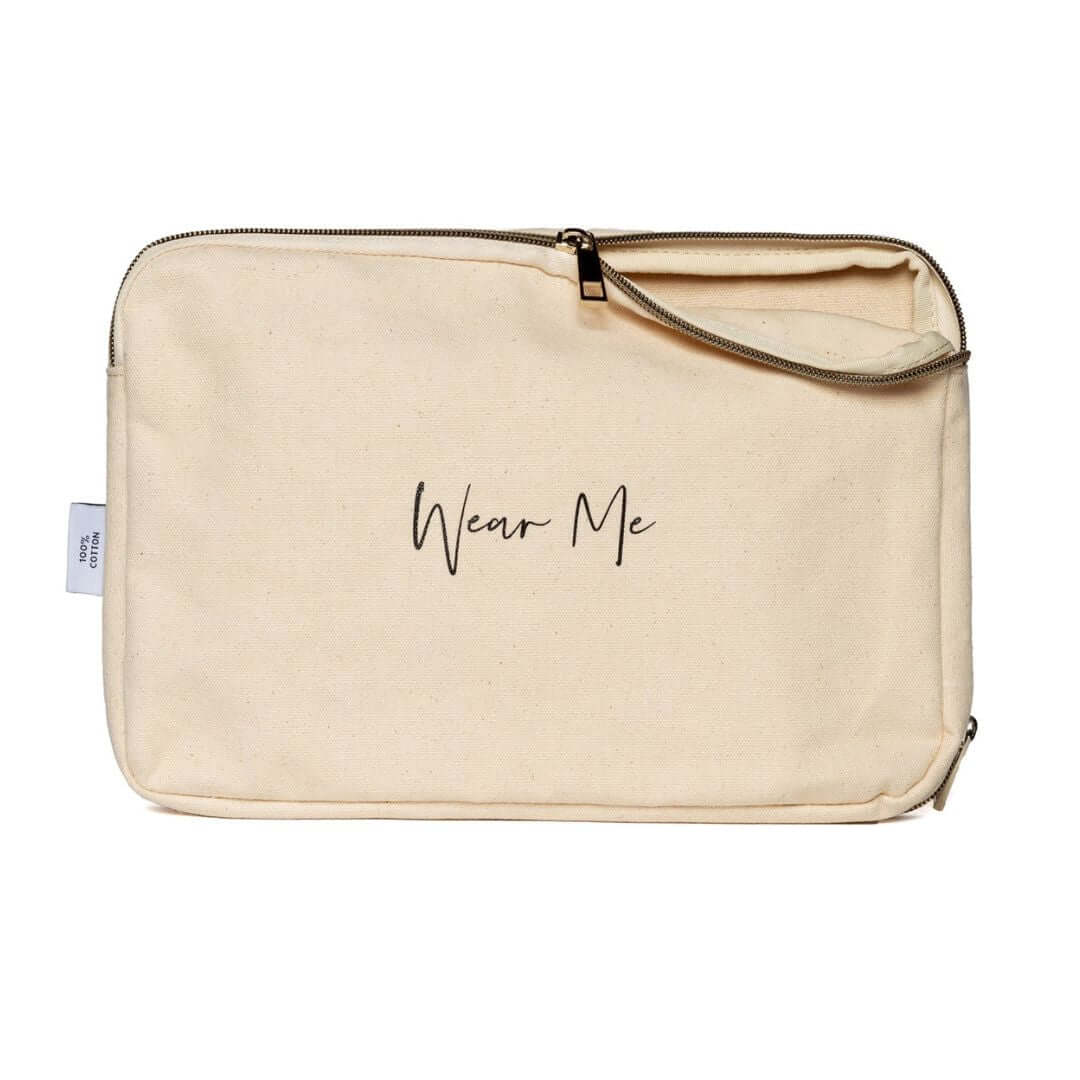 Two sided travel laundry bag by Lindsay Albanese holds your clean and dirty clothes in one convenient pouch when you travel.