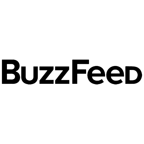 BuzzFeed logo featuring bold black lettering on a white background.